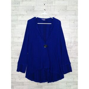 Women's Tianello Button‎ Front Cobalt Blue Cardigan Tunic Top Size Medium M Knit